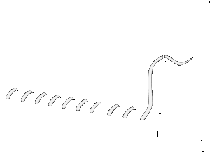 illustration nål som syr en söm över en vikt kant